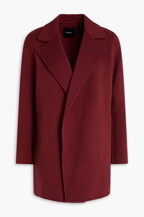 Wool and cashmere-blend felt coat - Burgundy - M