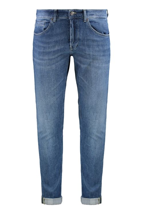 George Skinny Jeans with Metal Buttons & Roll-Up Cuff Detail