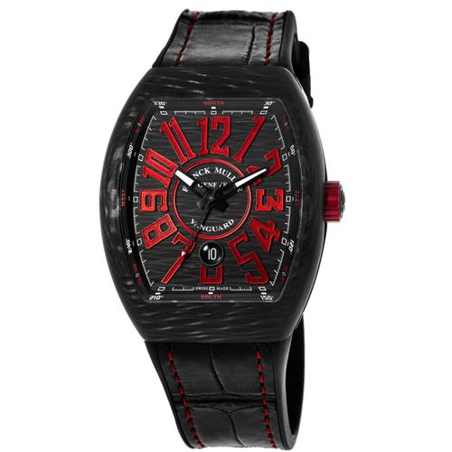 Vanguard Carbon Fiber Automatic Black Dial Leather Strap Men's Watch V 45 SC DT CARBON NR (NR)