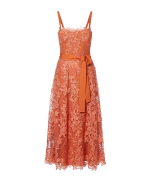 Embroidered lace and tulle cocktail dress