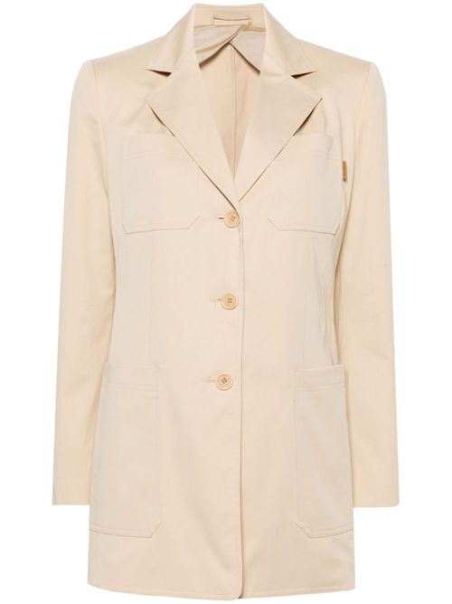 Notched-lapels single-breasted blazer - Neutrals