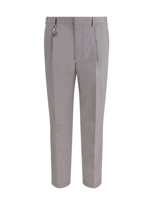 Tailored Cotton Poplin Trousers — Gray