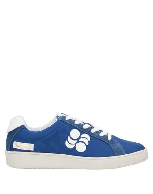 Man Sneakers Blue Size 8 Textile fibers, Calfskin