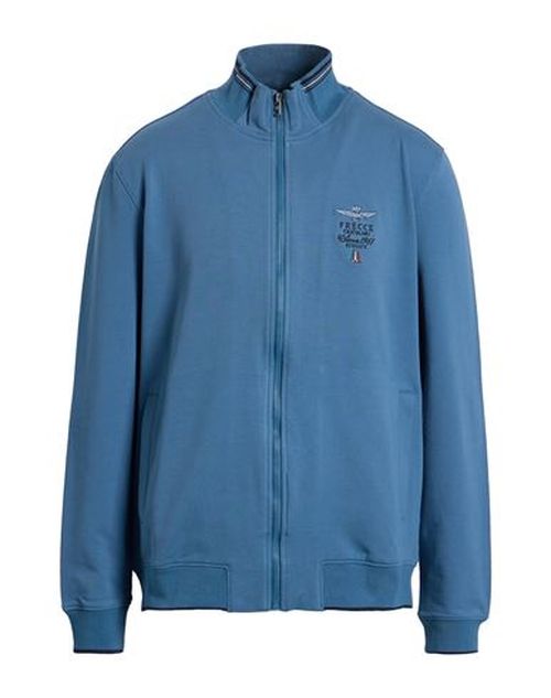 Frecce Tricolori Man Sweatshirt Slate blue Size 3XL Cotton, Elastane