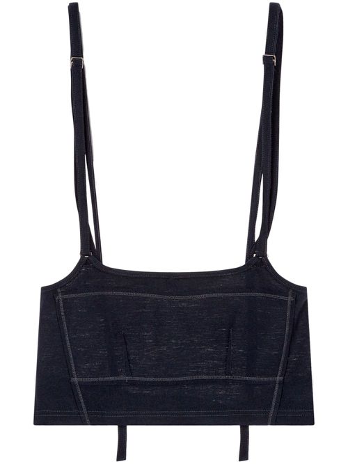 Cropped layered top - Blue
