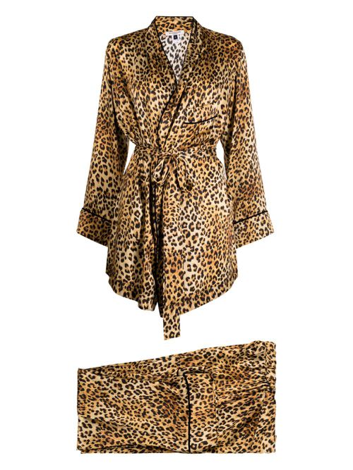 Golden Hollywood silk pyjama set - Brown