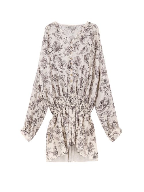 Short Cotton Dress With Floral Pattern