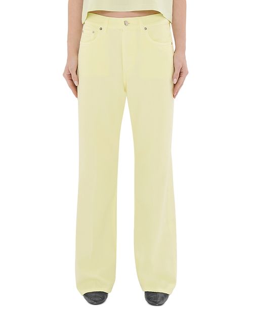 Winny Soft Ecru Mid Rise Jeans in Lime