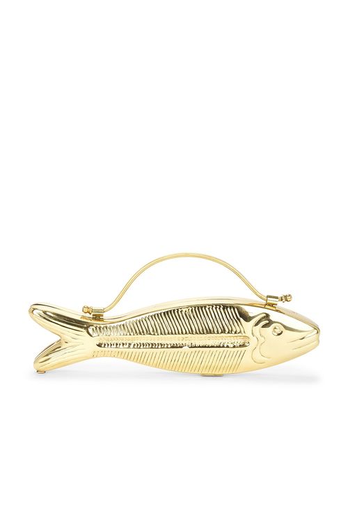 Vin. Fishy Top Handle Bag in Metallic Gold