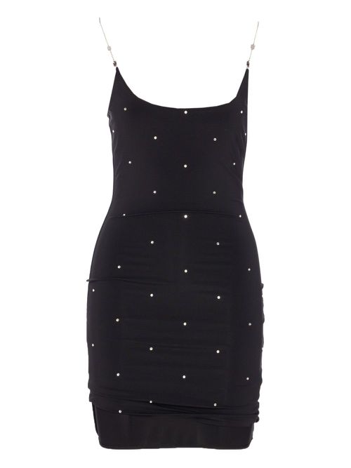 Crystal-embellished mini dress - Black