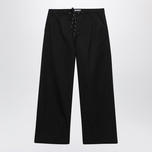 Balenciaga Black Cotton Twill Chino Trouser