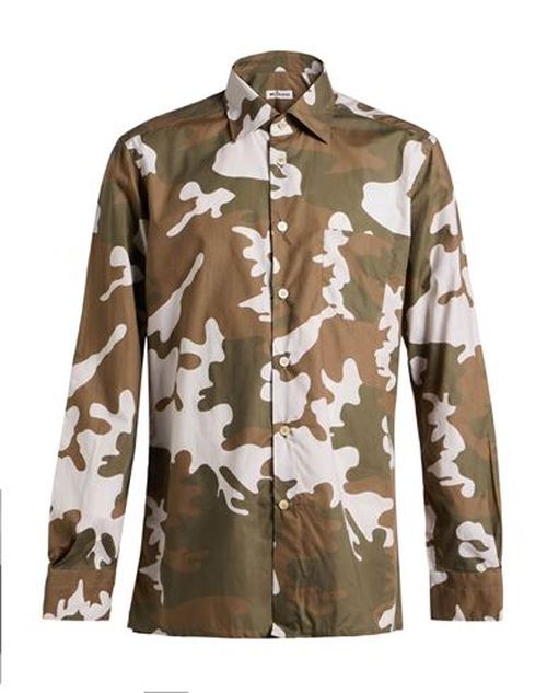 Man Shirt Military green Size M Cotton