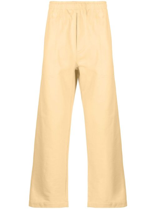 Wide-leg cotton track pants - Yellow