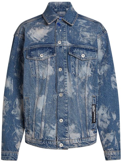 Bleached denim jacket - Blue