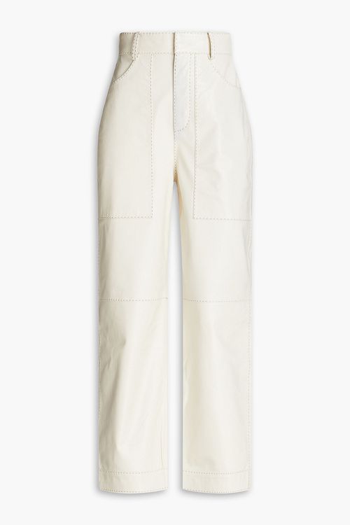 Cailys cropped leather straight-leg pants