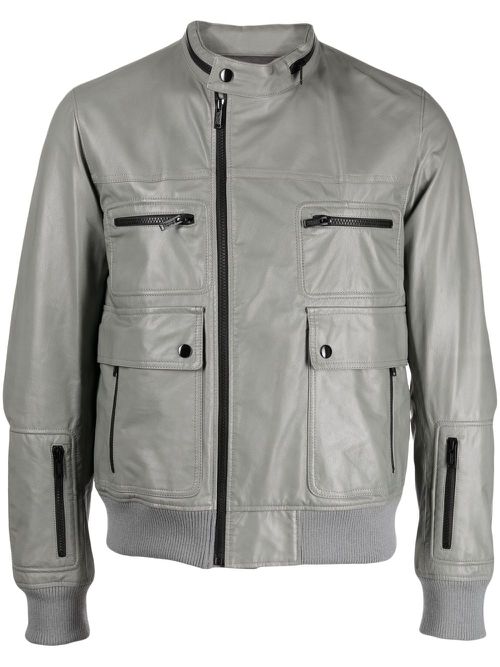 Zip-up biker jacket - Grey