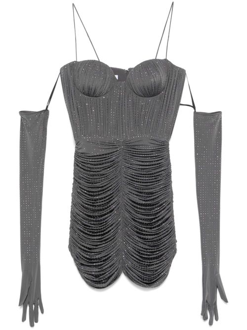 Crystal ruched mini dress - Grey