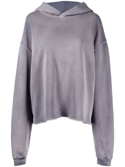 Washed long-sleeved hoodie - Purple