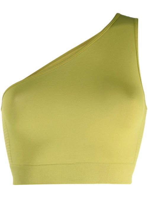 Athena one-shoulder cropped top - Green