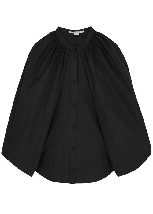 Cape-effect Taffeta Shirt