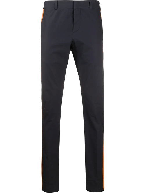 Contrast-Striped Trousers — Black
