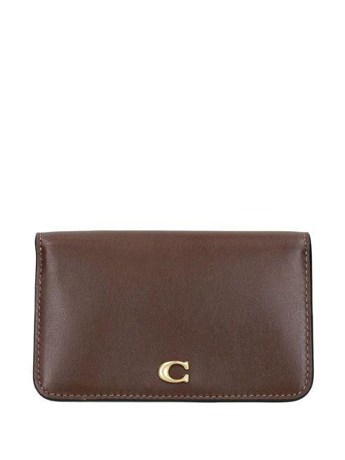 Essential logo-plaque wallet - Brown