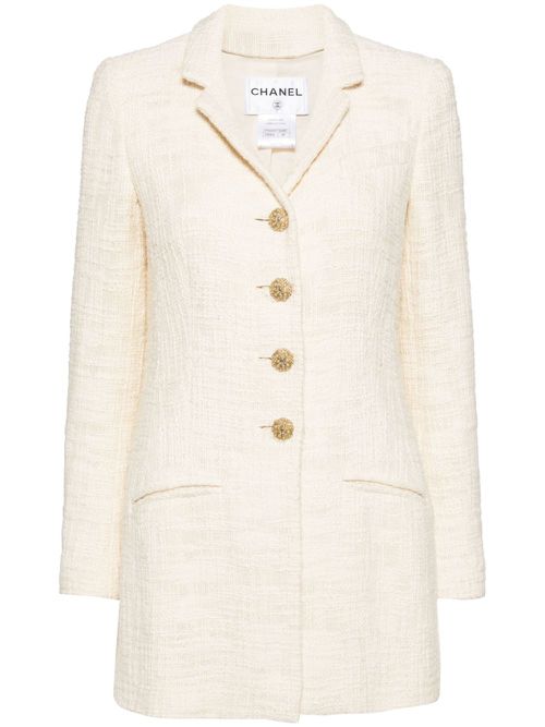 CHANEL Pre-Owned 2012 blazer met enkele rij knopen - Beige