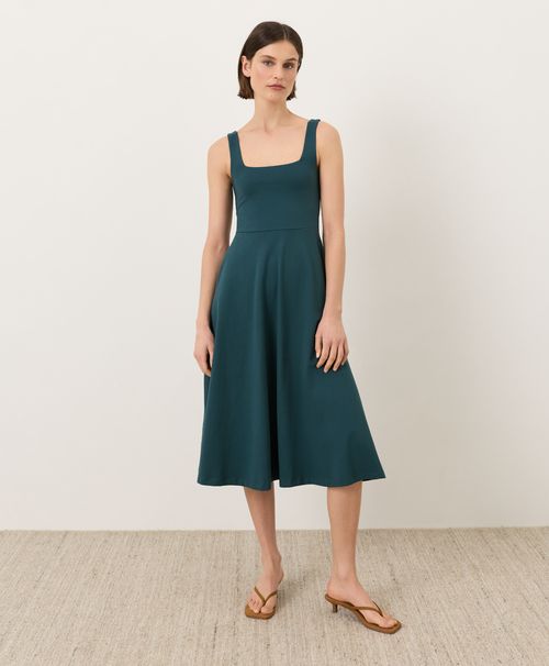 Women's Deep Aqua Fit & Flare Square Neck Dre