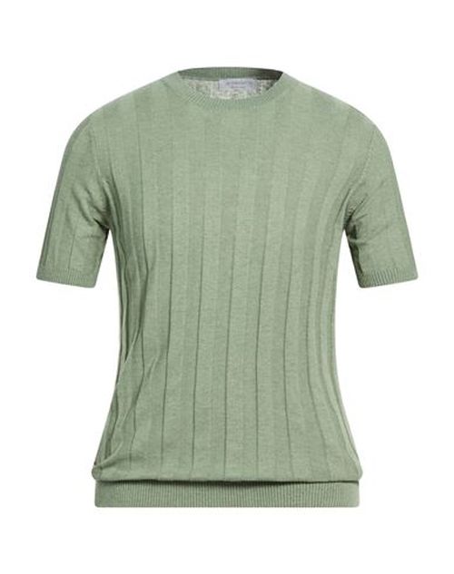 Man Sweater Light green Size S Cotton, Linen, Recycled polyester