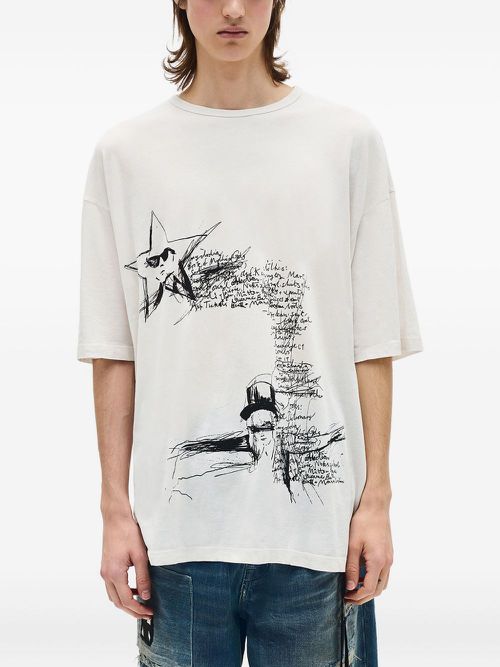Sketchbook-print T-shirt - White