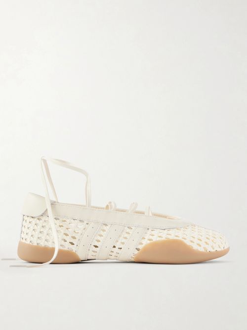 Taekwondo Mei Ballet Leather-trimmed Rubber Sneakers - White