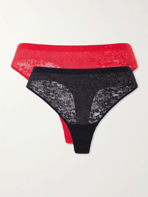 Stretch Lace Briefs - Black
