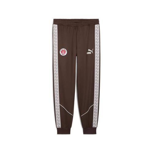 PUMA Pantaloni sportivi 'FC St. Pauli King Anthem' marrone / rosso / bianco