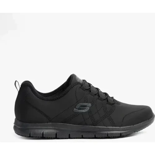 Women's Skechers Work 77211EC Ghenter - Srelt SR Womens Slip Resistant Work Trainers Black