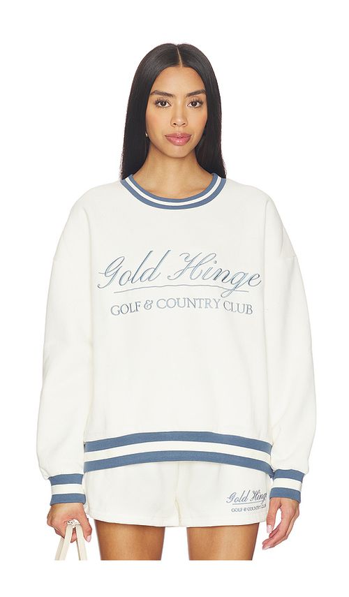 Gold Hinge Country Club Sweatshirt in Cream. M. Also in L, S