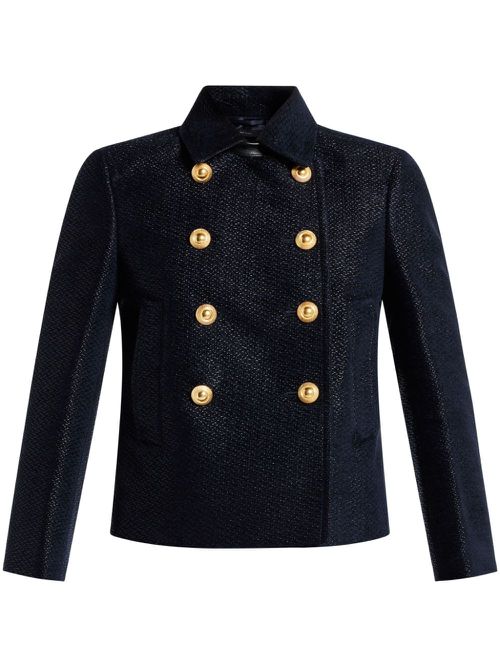 Cropped Peacoat - Black