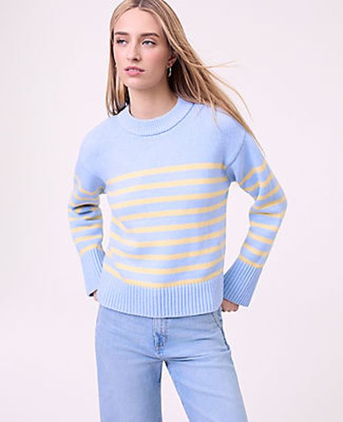 Ann Taylor Weekend Striped Crew Neck Sweater