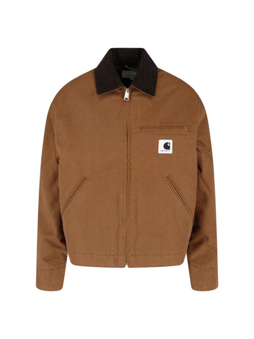 Women's Canvas Zip Jacket with Corduroy Collar