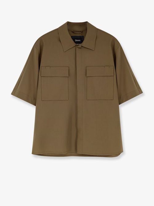 Wool Blend Shirt — Brown