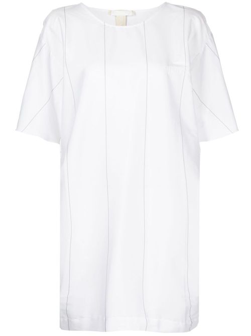 Striped stretch-cotton blouse - White