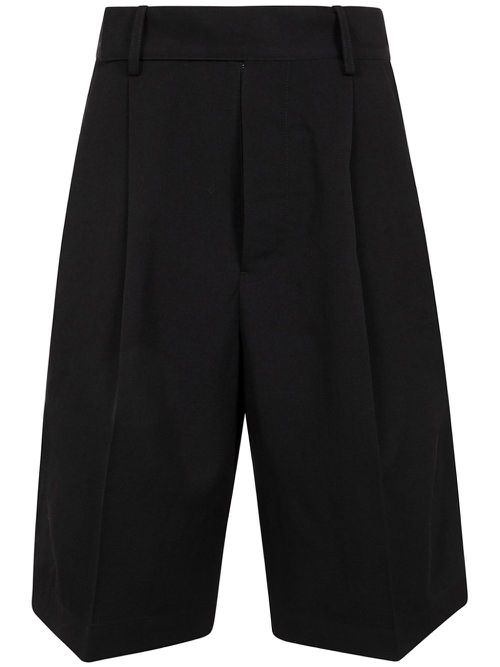 Cotton knee-length shorts - Black