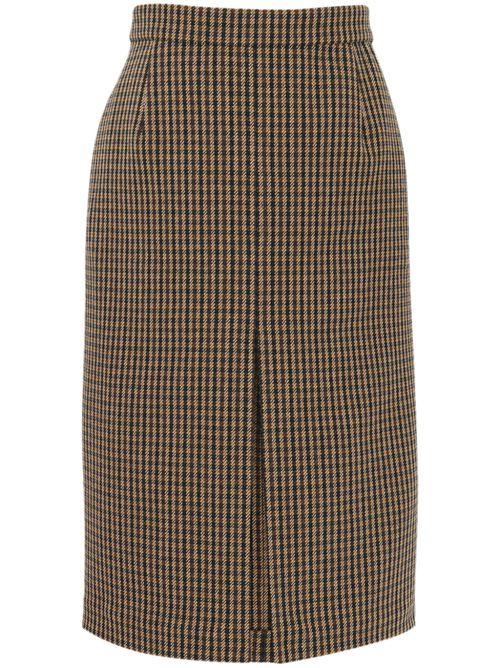 Check-pattern straight skirt - Neutrals