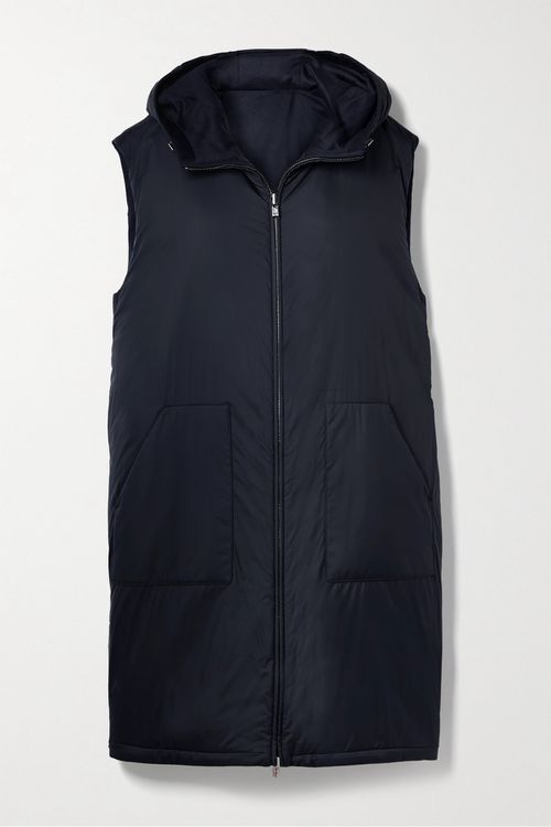 Reid Reversible Quilted Shell And Cashmere Down Vest - Navy - x small