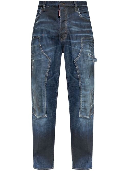 Panelled loose-fit jeans - Blue
