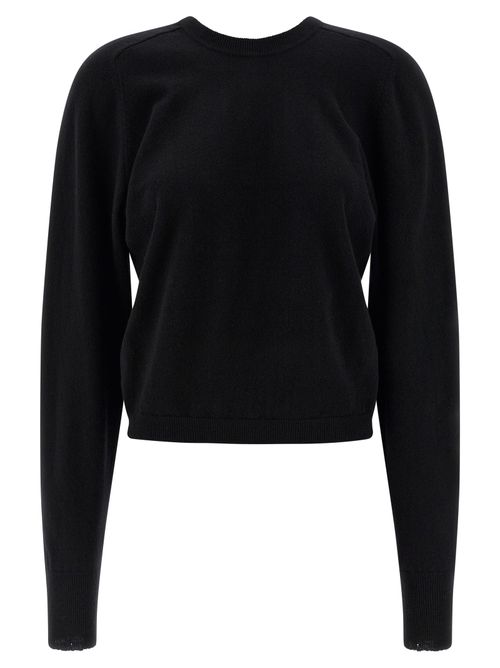 Virgin Wool Crew Neck Sweater — Black