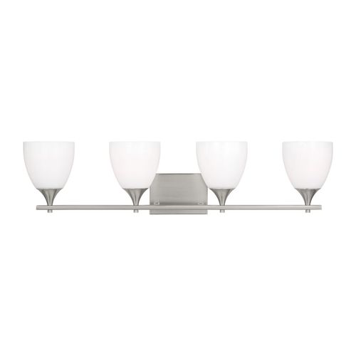 Brushed Steel Four Light Bath from the Toffino Collection