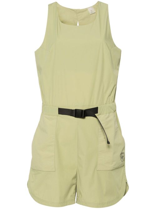 Rubberised-logo sleeveless playsuit - Green