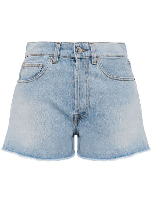 Smiley-face denim shorts - Blue