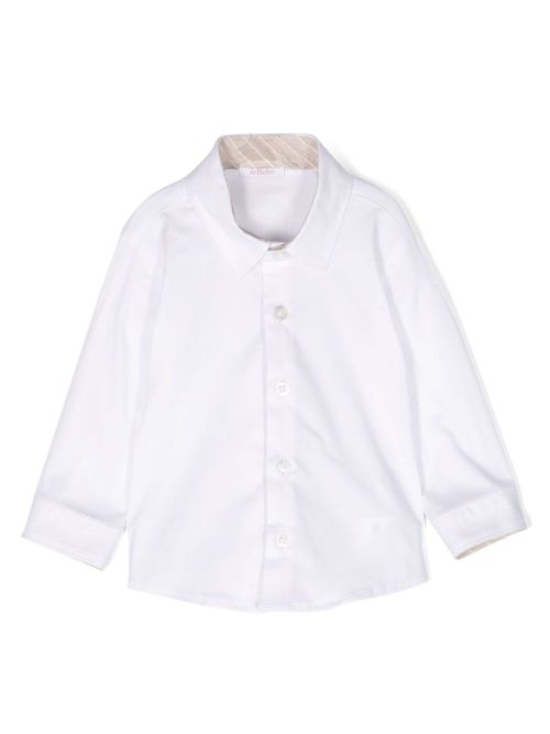 Contrasting-lining poplin shirt - White
