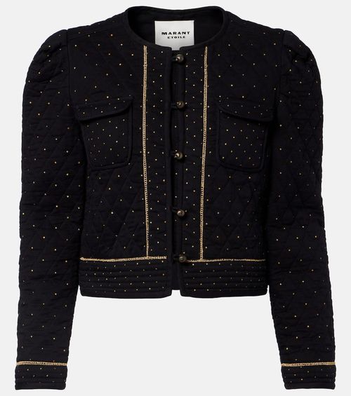 Vania embellished cropped cotton jacket